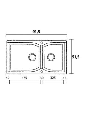 Sanitec Eclectic 307 Υποκαθήμενος Νεροχύτης από Συνθετικό Γρανίτη Μ92xΠ51cm Granite Cappuccino