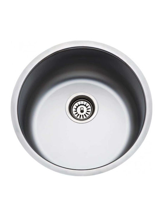 Fortinox Valley 28900 Υποκαθήμενος Νεροχύτης Inox Σατινέ Μ43.5xΠ43.5cm Ασημί