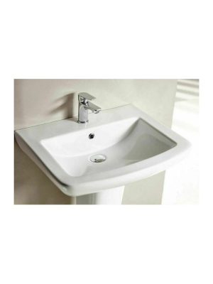 Tema Plaza Επιτοίχιος Κρεμαστός Νιπτήρας Πορσελάνης 60x48.5cm Λευκός