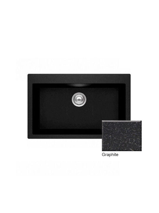 Νεροχύτης από φυσικό ορυκτό γρανίτη και συνθετικές ρητίνες, της Sanitec σειρά Ultra Granite μοντέλο Code 808.