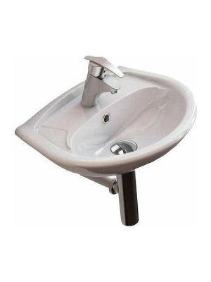 Serel 2741 Επιτοίχιος Κρεμαστός Νιπτήρας Πορσελάνης 45x35cm Λευκός