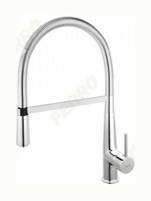 Ferro Sonata BNA4 Ψηλή Μπαταρία Κουζίνας Πάγκου με Σπιράλ Ασημί