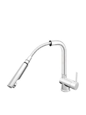 Ferro Toledo Ψηλή Μπαταρία Κουζίνας Πάγκου με Ντουζ Ασημί 2