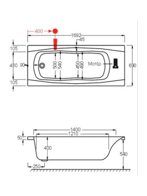 Carron Bathrooms Imperial Μπανιέρα Ακρυλική 170x70cm