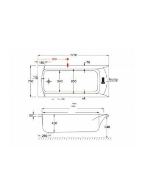 Carron Bathrooms Sigma CRN Μπανιέρα Ακρυλική 180x80cm