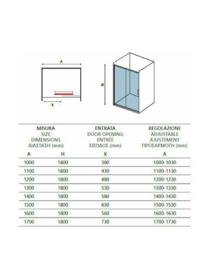 Karag New Flora 500 Διαχωριστικό Ντουζιέρας με Συρόμενη Πόρτα 120x180cm Clear Glass