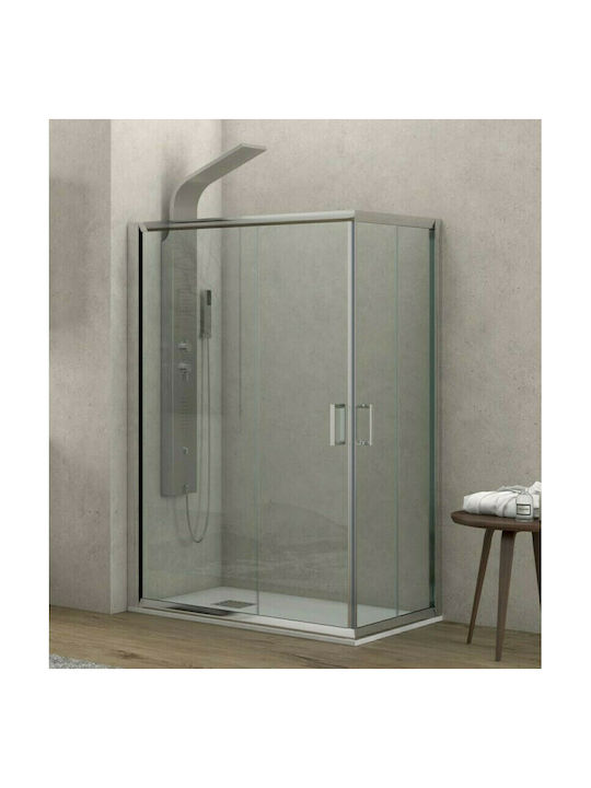 Karag New Flora 100 Καμπίνα Ντουζιέρας με Συρόμενη Πόρτα 70x90x180cm Clear Glass