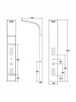 Karag Praxis Nero Στήλη Υδρομασάζ 140cm