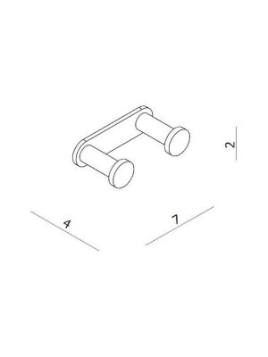 Langberger Series 280 Άγκιστρο Μπάνιου Διπλό με Βίδες Ασημί