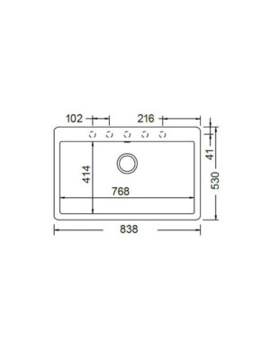 Schock Cristadur Mono Ένθετος Νεροχύτης από Συνθετικό Γρανίτη Μ83.8xΠ53cm Puro