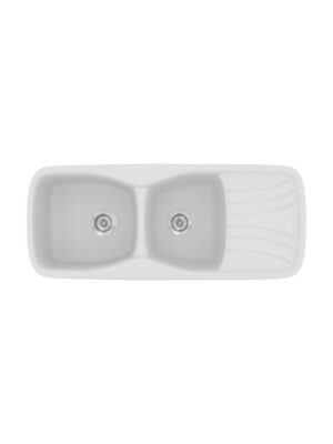 Sanitec Classic Ένθετος Νεροχύτης από Συνθετικό Γρανίτη Μ120xΠ51cm White