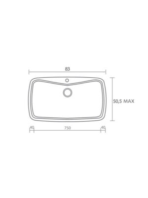Sanitec Classic Ένθετος Νεροχύτης από Συνθετικό Γρανίτη Μ83xΠ51cm