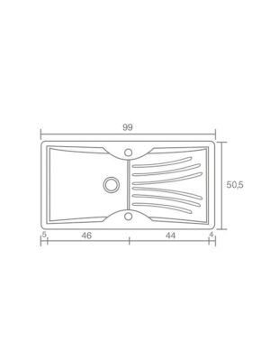 Sanitec Classic Ένθετος Νεροχύτης από Συνθετικό Γρανίτη Μ99xΠ51cm