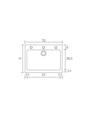 Sanitec Classic Ένθετος Νεροχύτης από Συνθετικό Γρανίτη Μ70xΠ50cm