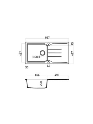Νεροχύτης κουζίνας από φυσικό ορ