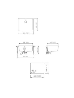 Schock Cristalite Manhattan Υποκαθήμενος Νεροχύτης από Συνθετικό Γρανίτη Μ55.6xΠ45.6cm