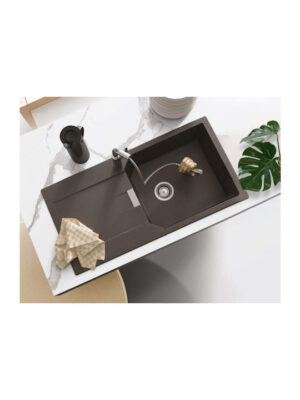 Schock Cristalite Manhattan Ένθετος Νεροχύτης από Συνθετικό Γρανίτη Μ100xΠ50cm Mocha