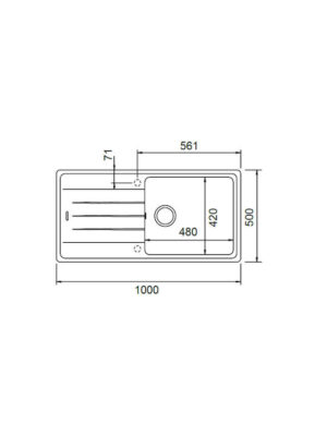 Schock Cristalite Element Ένθετος Νεροχύτης από Συνθετικό Γρανίτη Μ100xΠ50cm Croma