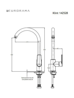 Η μπαταρία κουζίνας Klint, της εταιρείας Eurorama, μπορεί να τοποθετηθεί είτε στον πάγκο της κουζίνας, είτε απευθείας στον νεροχύτη. Σε περίπτωση που η τοποθέτηση γίνει στον πάγκο, αυτός πρέπει να είναι από σκληρά υλικά για να αποφεύγονται οι φθορές, σε διαφορετική περίπτωση η τοποθέτηση πρέπει να γίνεται στον νεροχύτη. Απαιτείται μόνο μία οπή για την εγκατάσταση της.