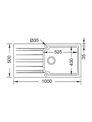 Duralit KS105 Ένθετος Νεροχύτης από Συνθετικό Γρανίτη Μ100xΠ50cm Gris