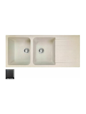 Duralit KS210 Ένθετος Νεροχύτης από Συνθετικό Γρανίτη Μ116xΠ50cm Negro Grafito