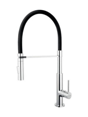 Ferro Libretto BLE4B Μπαταρία Κουζίνας Πάγκου με Ντουζ Μαύρη