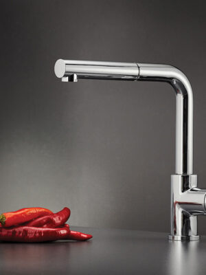 Armando Vicario Fluo 18580 Ψηλή Μπαταρία Κουζίνας Πάγκου με Ντουζ Chrome