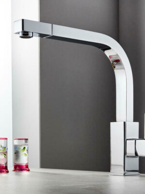 La Torre Java 28881 Μπαταρία Κουζίνας Πάγκου με Ντουζ και Σπιράλ Ασημί