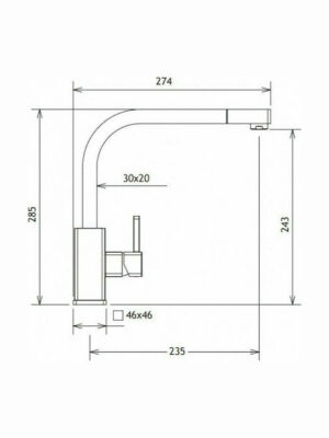 La Torre Java 28881 Μπαταρία Κουζίνας Πάγκου με Ντουζ και Σπιράλ Ασημί