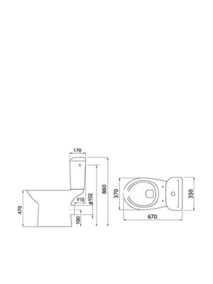 Tema Eco Λεκάνη ΑΜΕΑ με Καζανάκι με Κάλυμμα Soft Close Λευκή