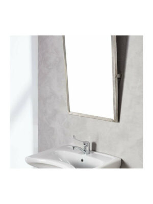 Tema 82001 Ορθογώνιος Καθρέπτης Μπάνιου από Ανοξείδωτο Ατσάλι 50x70cm Ασημί