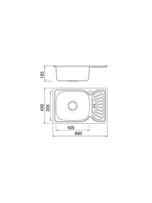 Karag BL 897 Ένθετος Νεροχύτης Inox Σατινέ Μ66xΠ43cm Ασημί