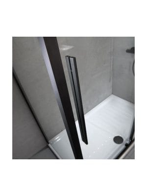 Devon Flow Corner Entry Καμπίνα Ντουζιέρας με Συρόμενη Πόρτα 120x80x195cm Clean Glass Black Matt