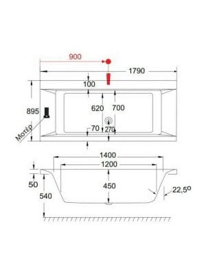 Carron Bathrooms Haiku CRN Μπανιέρα Ακρυλική με Υδρομασάζ 180x90cm