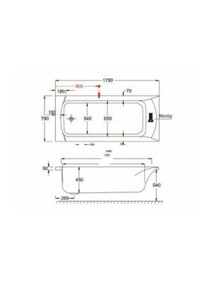 Carron Bathrooms Sigma CRN Μπανιέρα Ακρυλική 180x80cm