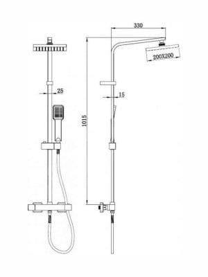 Karag CF 033T Στήλη Ντουζ με Μπαταρία