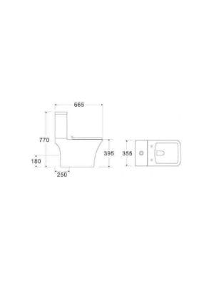 Karag Natalia Λεκάνη Δαπέδου Rimless με Καζανάκι με Slim Κάλυμμα Soft Close Λευκή