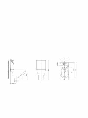 Tema Tonic 60cm Λεκάνη Δαπέδου Rimless με Καζανάκι με Slim Κάλυμμα Thermoplast Soft Close Λευκή