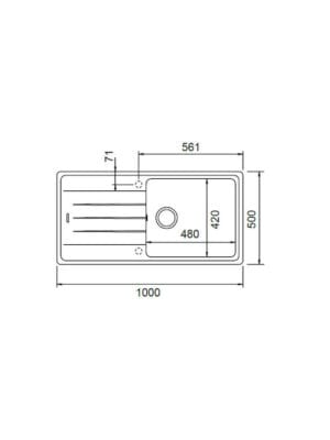 Schock Cristalite Element Ένθετος Νεροχύτης από Συνθετικό Γρανίτη Μ100xΠ50cm Croma