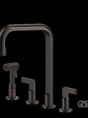 ΜΠΑΤ.ΝΕΡΟΧ. 4 ΟΠΩΝ INCISO GESSI BLACK METAL BRUSHED PVD