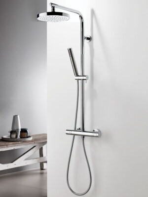 ΜΠΑΤ.ΝΤΟΥΖ+ΣΤΑΘΕΡΗ ΚΟΛΩΝΑ+ΚΕΦΑΛΗ THERMO ROUND EURORAMA CHROME