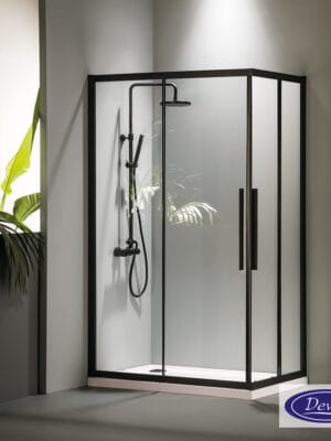 C.ENTRY DEVON FLOW 100x120  (97-99 x 117-119 εκ.) CLEAN-GLASS BLACK MATT