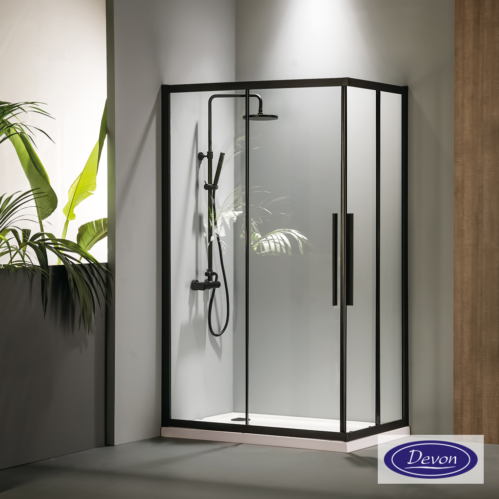 C.ENTRY DEVON FLOW 100x80  (97-99 x 77-79 εκ.) CLEAN-GLASS BLACK MATT