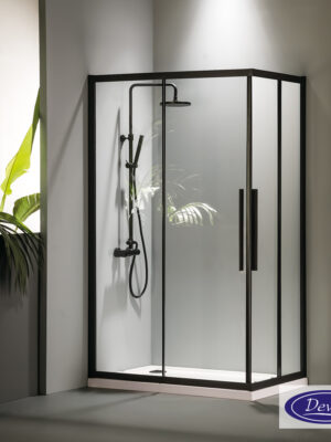 C.ENTRY DEVON FLOW 110x90  (107-109 x 87-89 εκ.) CLEAN-GLASS BLACK MATT