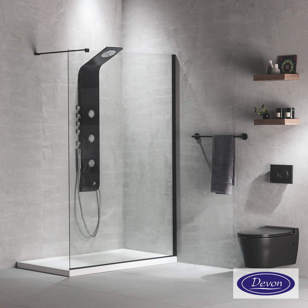 IWIS WALK-IN 107-109 H.200 DEVON CLEAN-GLASS BLACK MATT