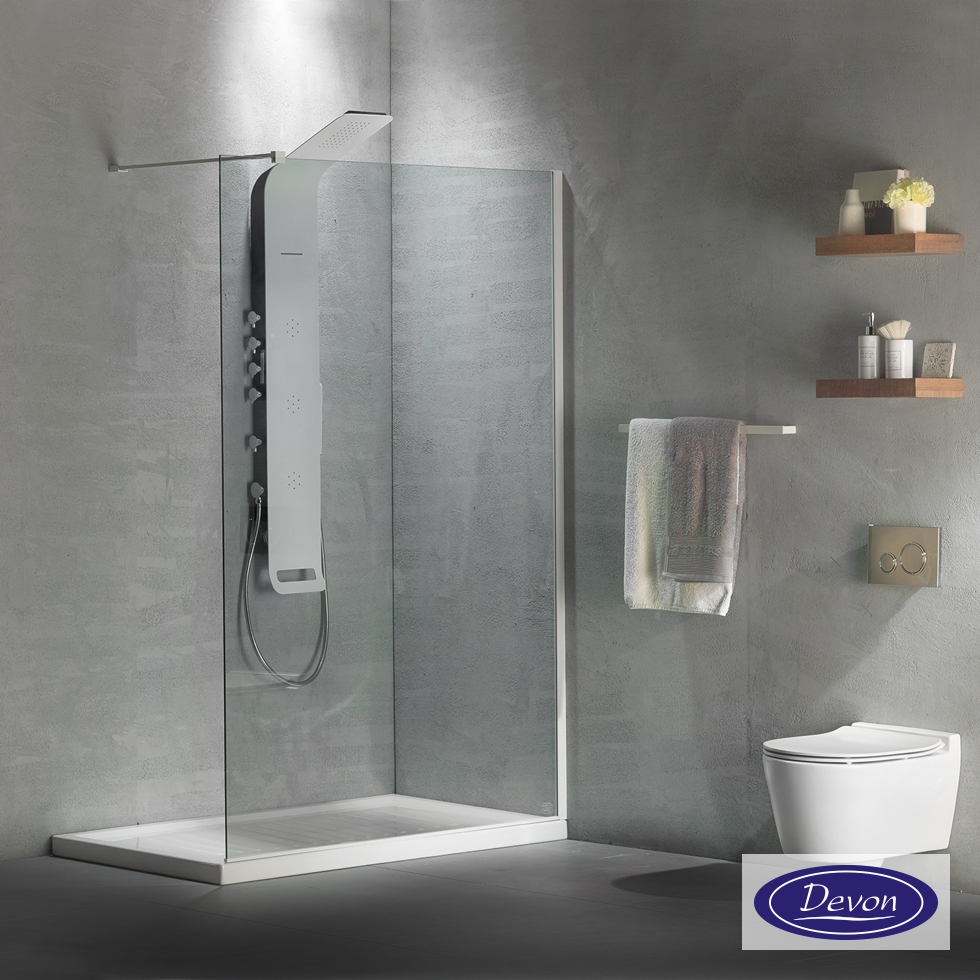 IWIS WALK-IN 117-119 H.200 DEVON CLEAN-GLASS WHITE MATT