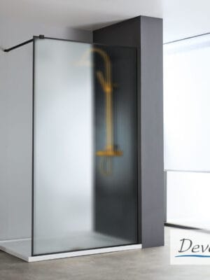 IWIS WALK-IN 117-119 H.200 FLUTED CLEAN-GLASS BLACK MATT