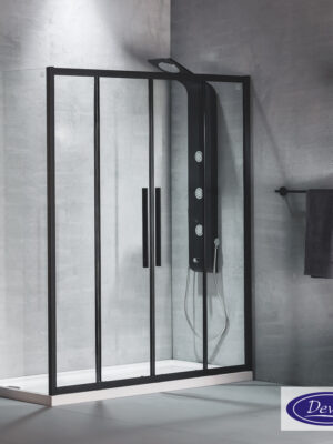 SLIDER 180  (177-181εκ) DEVON FLOW CLEAN-GLASS BLACK MATT