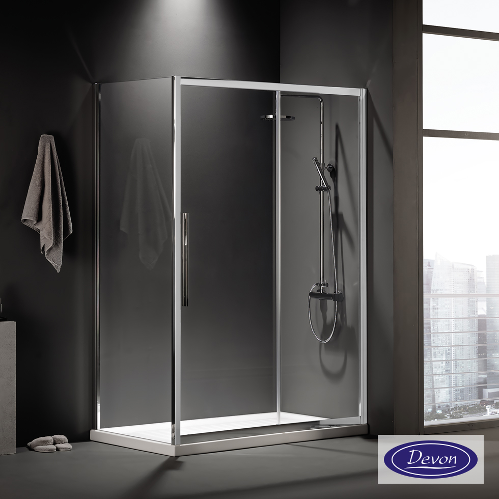 SLIDER 140  (137-141εκ) DEVON FLOW CLEAN-GLASS CHROME