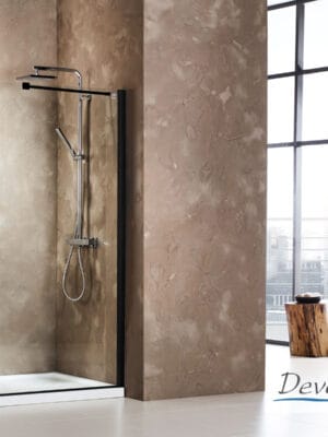 IWIS WALK-IN 77-79 H.185 CLEAN-GLASS BLACK MATT